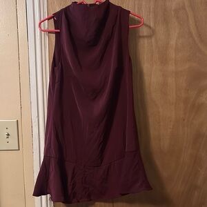 Elegant Sleeveless Burgundy Dress